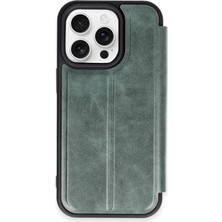 Uravas Store Apple iPhone 14 Pro Max Kılıf Flip Cover - Koyu Yeşil