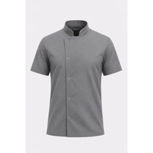 Lookmt Moda Unısex Çıtçıtlı Kısakollu Aşçı Ceketi Aşçı Saya