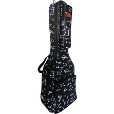 Pandura Müzik Pandura Müzik Profesyonel Su Geçirmez, 20 mm Pedli Gigbag Akustik Gitar Kılıfı Nota Desenli