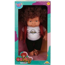 Uravas Store Kıvırcık Saçlı Curly Bebek 35 cm