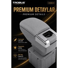 Trobus Chery Kimo 2008-2012 Uyumlu Premium Gri Sürgülü Ayarlanabilir Ayaklı Kolçak Kol Dayama