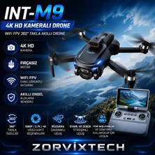 Zorvix Tech Int-M9 4K Hd Kameralı Drone Wifi Fpv, 360° Takla Akıllı Drone