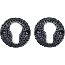 Mudanis Antika Tarz Dekoratif Pirinç Oda Kilit Rozeti - 49MM, Oksit