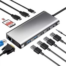 Uravas Store ZR610 Type-C 12 In 1 Çift Hdmı