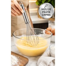 Medushop Paslanmaz Çelik Mutfak Çırpıcısı 28 cm El Mikseri Tel Çırpıcı Yumurta Krema Sos Hamur Çırpma Teli