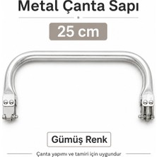 Velanee 25 cm Metal Gizli Burs Çanta Sapı Gümüş Renk