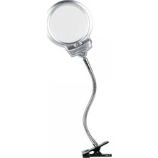 Gees Global NIKULA2.5X130 mm 5X24 mm LED Aydınlatmalı Büyüteç,masa Üstü Metal Hortum MANDALLIMG15124C