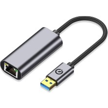 Boğazören Ultrabook Uyumlu USB To Ethernet Dönüştürücü Internet Adaptörü Adaptör USB 3.0 Gigabit - 1000MBPS RJ45 Lan Internet Dönüştürücü Kablo: Masaüstü Bilgisayar, Laptop, Macbook Uyumlu Örgülü Kısa Kablo