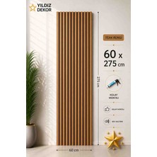 Yıldız Dekor Yeni Nesil Akustik Duvar Paneli 60 x 275 Teak Rengi