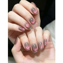 Easy Beauty Small Kedi Gözü Kısa Tırnak 10 Adet Takma Tırnak Seti Kutulu