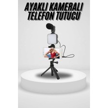 Uravas Store Akıllı Telefon Vlog Kiti Tripod Mini Mikrofonlu Telefon Tutucu