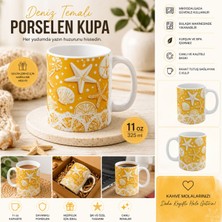 Tişört Kodu Deniz Kabukları Temalı Porselen Kupa