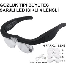 Uravas Store Şarjlı Gözlük Büyüteç 4 Farklı Lens 11537DC