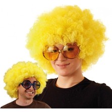 Uravas Store Sarı Renk Kıvırcık Afro Bonus Peruk