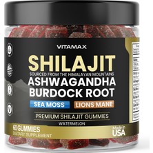 Vitamax Pure Himalayan Shilajit, Ash.w, Burdock Root, Lion’s Mane & Sea Moss +105 Trace Minerals – 60 Gummies - Watermelon