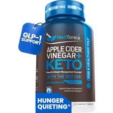 HerbTonics Apple Cider Vinegar (Elma Sirkesi) + Keto BHB Capsules | GLP-1 Support - 120 Capsules (2 Aylık Destek)