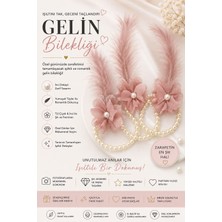 Kuzey Aksesuar Bekarlığa Veda Için 10 Adet Tüylü Incili Nedime Bilekliği Pudra-Beyaz Kına Gecesi Bride To Be