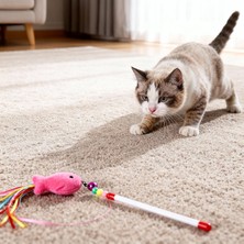 Runaway Balıklı Kedi Oyun Oltası 90 cm Esnek ve Interaktif