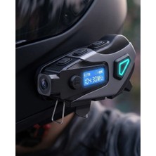 Kask Içi Bluetooth Kulaklık Kamera ve Fener Özellikli Su Geçirmez Dayanıklı T - SPTROT2852-5
