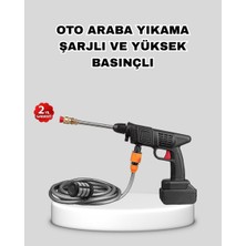 Akülü Araba Yıkama Makinesi 21V Güçlü Basınçlı ve Çift Akülü Taşınabil - SPTROT7412-3