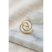 Shekka Gold Renk Geometrik Çift Halka Yüzük