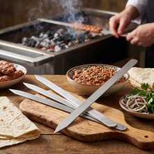 Ttt Profesyonel Adana Kebap Şişi - 60 cm - Yassı Metal - Mangal Ekipmanı