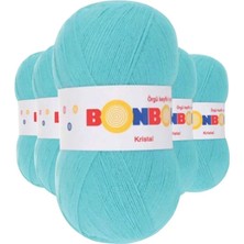 5 Adet Kristal El Örgü Lif Ipi Turkuaz 98238 - Bonbon Mudanis