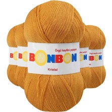 5 Adet Kristal El Örgü Lif Ipi Hardal 98415 - Bonbon Mudanis