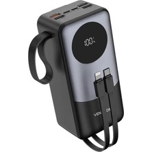 Raylax 40.000MAH Powerbank Kendinden Kablolu Dijital Göstergeli Hızlı Şarj