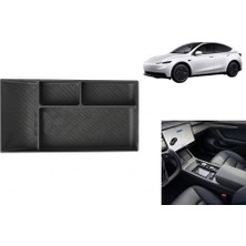 Marsilyan Tesla Model Y Juniper 2025+ Uyumlu Orta Konsol Düzenleyici Saklama Kutusu Pedi Siyah