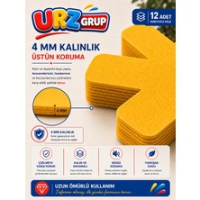 Urz Grup Kalın Tava,tencere ve Borcam Koruyucu 12'lı Set Elyaf Keçe Sarı