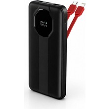 Raylax 10000 Mah 2xusb 1xpd Hızlı Şarj 22.5W Type-C Lightning Powerbank Dahili Kablolu