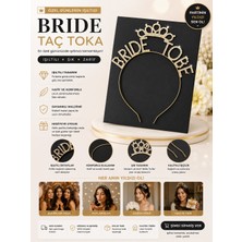 Kuzey Aksesuar Bride To Be Yazılı Taşlı Taç Parıldayan Taş Yapısı Gümüş Gold Renkli Bekarlığa Veda Partisi Konsept