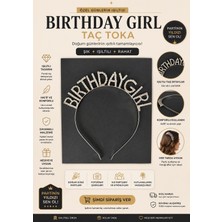 Kuzey Aksesuar Kristal Taşlı Gümüş- Altın Renk Birthday Girl Yazılı Doğum Günü Parti Tacı