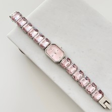 Vesce Atelier Taşlı Kordon Gümüş Pembe