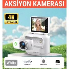 Raylax Aksiyon Kamerası 4K Mini 360° Ayrılabilir Kamera Tak Çıkar 180° Döner Ekran Wifi App Geniş Açı Taşınabilir Vlog
