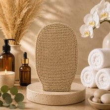 Sterk 1 Adet Bej Premium Banyo Duş Kesesi Peeling Eldiveni %100 Natural Normal Ciltler Için