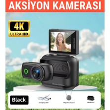 Raylax Aksiyon Kamerası 4K Mini 360° Ayrılabilir Kamera Tak Çıkar 180° Döner Ekran Wifi App Geniş Açı Taşınabilir Vlog