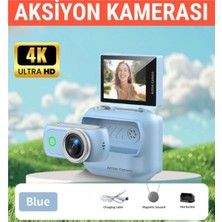 Raylax Aksiyon Kamerası 4K Mini 360° Ayrılabilir Kamera Tak Çıkar 180° Döner Ekran Wifi App Geniş Açı Taşınabilir Vlog
