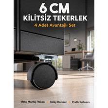 Toyigoo Masa ve Koltuk Için Kilitsiz Tekerlek Seti 6 cm - Lisinya