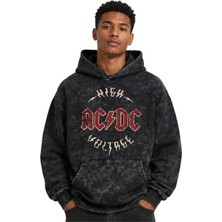 Sevbano Ac Dc Rock Metal Müzik Grubu Baskılı Unisex Oversize Yıkamalı Premium Hoodie Sweatshirt
