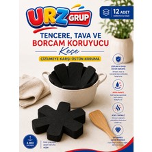Urz Grup Kalın Tava,tencere ve Borcam Koruyucu 12'lı Set Elyaf Keçe Siyah