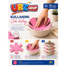 Urz Grup Kalın Tava,tencere ve Borcam Koruyucu 12'lı Set Elyaf Keçe Sarı