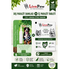 Lion Paw 2'li Set 20-40 kg Köpekler Için Bitkisel Iç Tablet Dış Ense Bitkisel Damla Seti - 1 Damla 2 Tablet