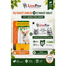 Lion Paw 2'li Set 1-10 kg Köpekler Için Bitkisel Iç Tablet Dış Ense Bitkisel Damla Seti - 1 Damla 1 Tablet