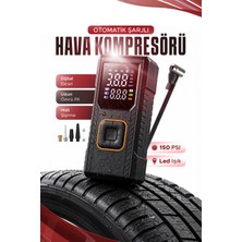 Otomatik Şarjlı 150PSI Dijital Gösterge Araba Hava Kompresörü Lastik Pompası Şişirme LED Işık