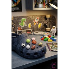 Cinderella 7'li 3D Tasarım Spor Futbol Erkek Çocuk Terlik Süsü Jibbitz - Cross Terlik Süsleri Crocks Charm