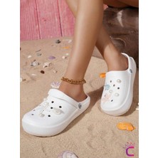 Cinderella 10'lu Yaz Kombin Incili Deniz Yıldızı Kabuğu Terlik Süsü Jibbitz - Cross Süsleri Tokası Crocks Charm