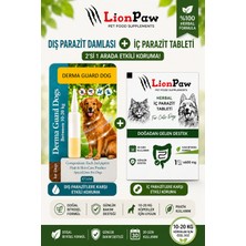 Lion Paw 2'li Set 10-20 kg Köpekler Için Bitkisel Iç Tablet Dış Ense Bitkisel Damla Seti - 1 Damla 2 Tablet
