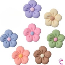 Cinderella 7'li Soft Renkli Çiçekli Terlik Süsü Seti Jibbitz - Cross Terlik Süsleri Crocks Charm Takı Aksesuar